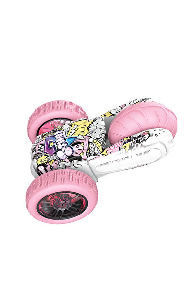 OEM RC Stunt Graffiti 360° Car – LED Lighting, 2.4GHz, XXL Wheels, 16.8 cm – Pink/Blue