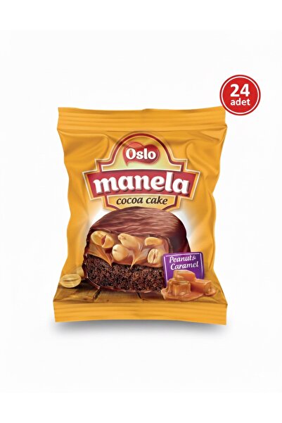 Oslo (24 Adet) Manela Fıstıklı Karamel Aromalı Kakaolu Kek Kutusu - 60 gr