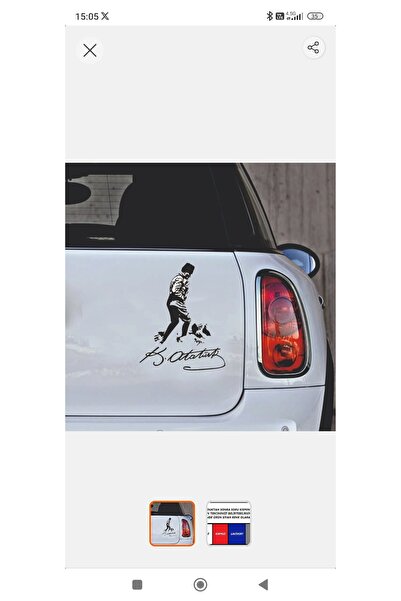 Kıvırcıkyoga Kocatepe Atatürk imza sticker 10*12 araç motorsiklet ayna uyumlu
