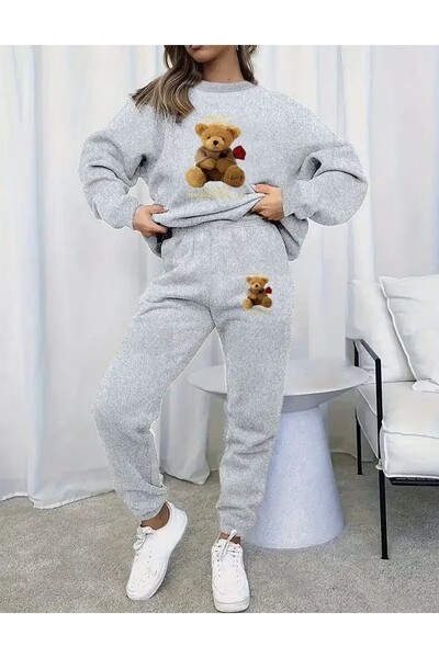 LELVANİ Set de trening cu imprimeu ursuleț de pluș
