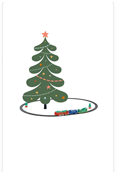 OEM Christmas Express Electric Train – Set of 17 Pieces, Track 87×68 cm, Lights and Festive Decorations