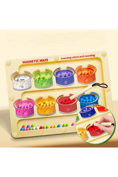 OEM Joc Educativ Magnetic cu Bile – Sortare pe Culori & Numărare | Labirint M...