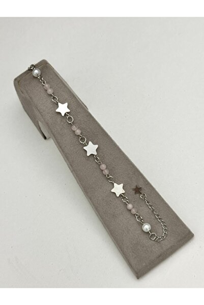 sleyshop Pembe Kuvars Yıldız Doğaltaş Bileklik