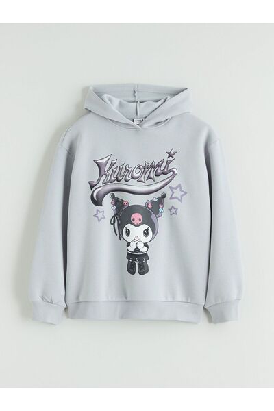 LC Waikiki LCW Kids cu glugă Kuromi cu imprimeu Hanorac pentru fete tricou