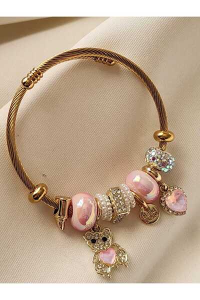 ZÜLİSCH سوار تشارم على شكل دب ذهبي وردي