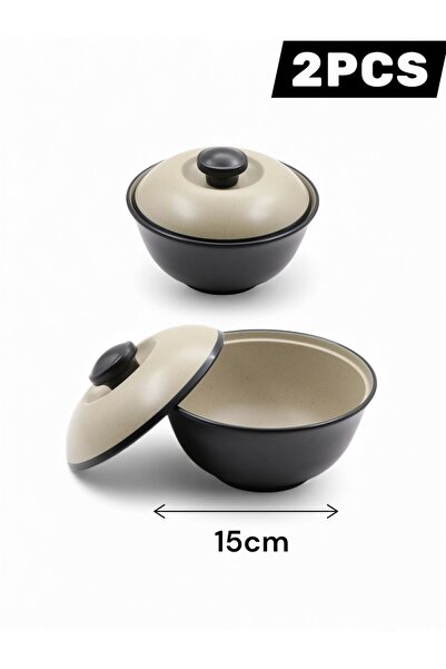 Nova A 15cm bowl with a lid, made of shatter-resistant melamine, safe for use in the microwave and dishwasher.