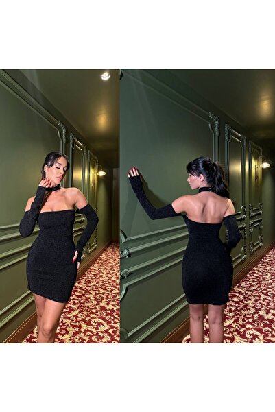 UP TREND COLLECTION Mini rochie de damă din țesătură cu flori argintii cu gul...