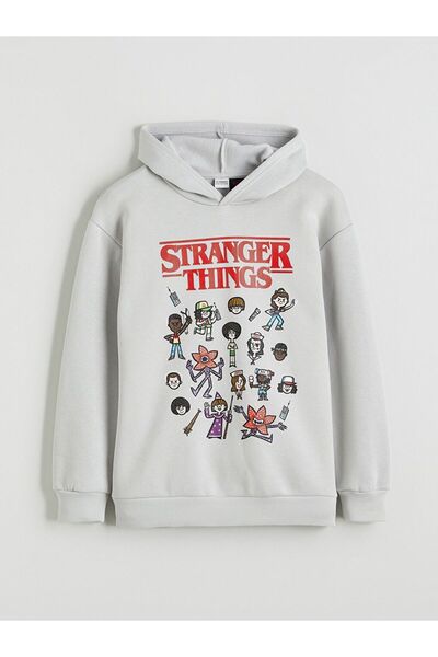 LC Waikiki LCW Kids Stranger Things cu imprimeu Hanorac gros pentru băieți tricou