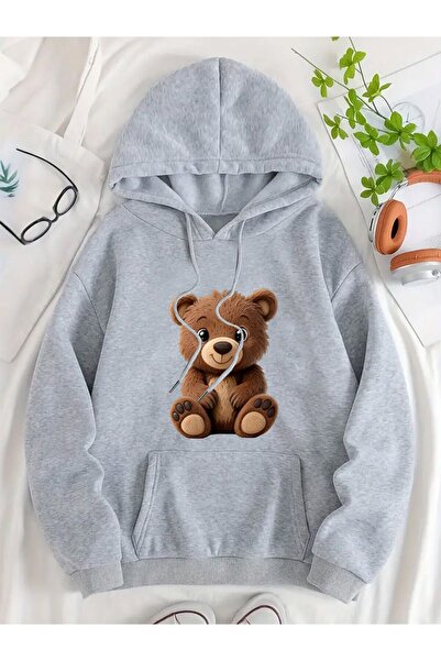 LELVANİ Hanorac cu glugă cu imprimeu ursuleț tricou