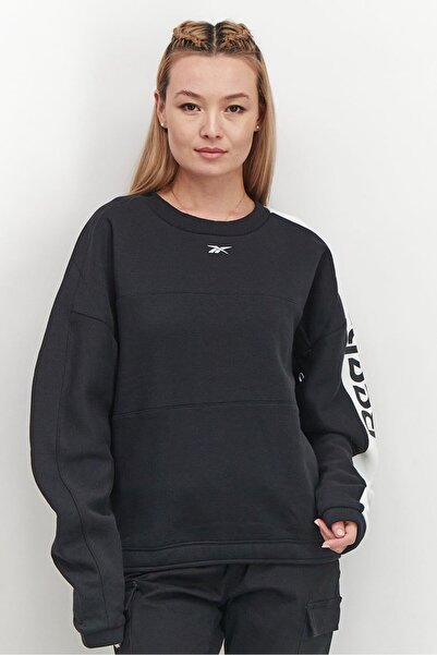 Reebok Women Sportswear Fit Long Sleeve Sweatshirt, Black