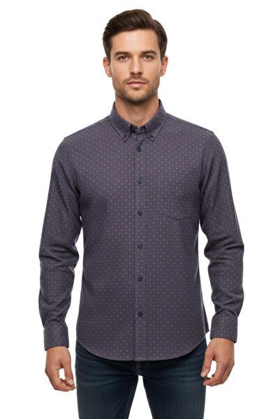 KAMER Men's Winter Long Sleeve Single Pocket Shirt 3565 Bgl-St04807