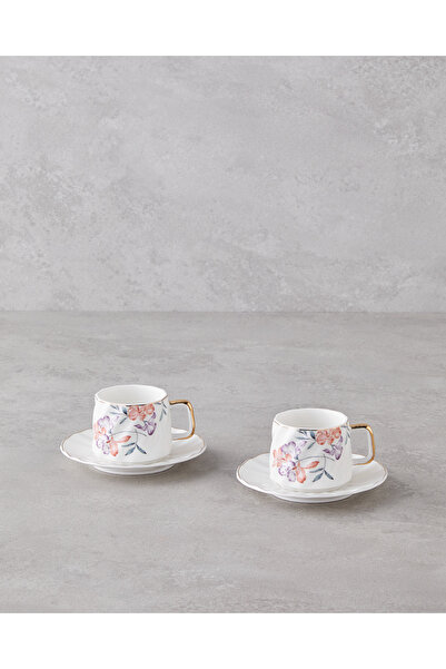 English Home Misty Heaven New Bone China 4 Parça 2 Kişilik Kahve Fincan Takımı 90 ml Renkli