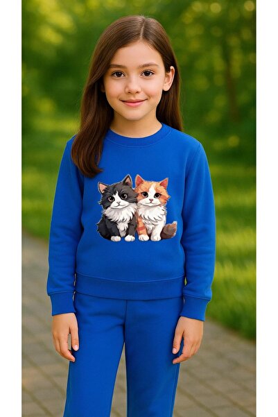 playwear Hanorac de echipă CU imprimeu DOUBLE CAT pentru fete și băieți, cu g...