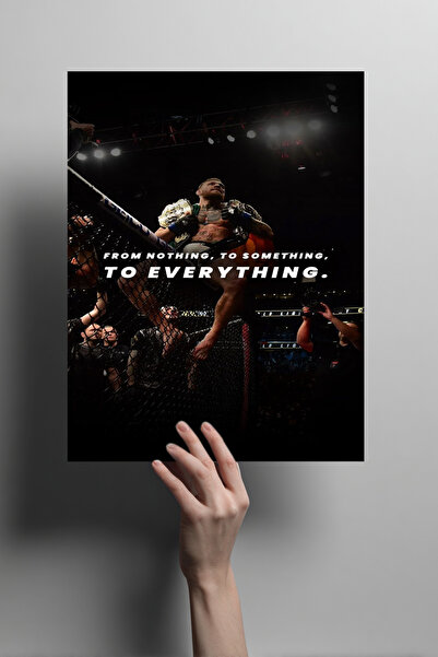 Metalino UFC Temalı MMA Metal Poster – Conor Mcgregor Şampiyonluk Dekoratif D...