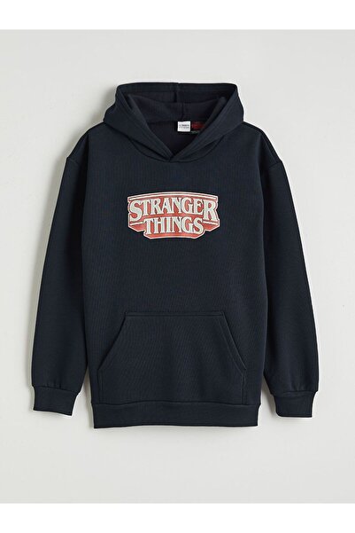 LC Waikiki LCW Kids Stranger Things cu imprimeu Hanorac gros pentru băieți tricou