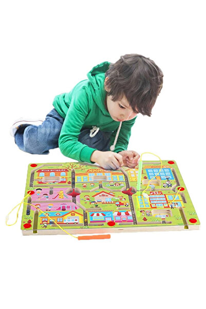 232LAMP جموعة العاب بازل خشبية مغناطيسية للاطفال من الاولاد والبناتمية مع عصا مغناطيسية للاطفال