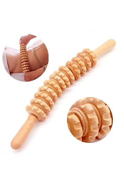 Arabest عصا تدليك خشبية منحنية من ميانغ، بكرة تدليك للسيلوليت والبطن