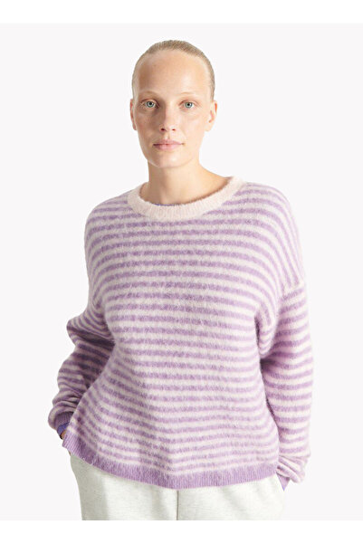 American Vintage V Yaka Standart Koyu Pembe Kadın Kazak NUN18CH25MAKEUP