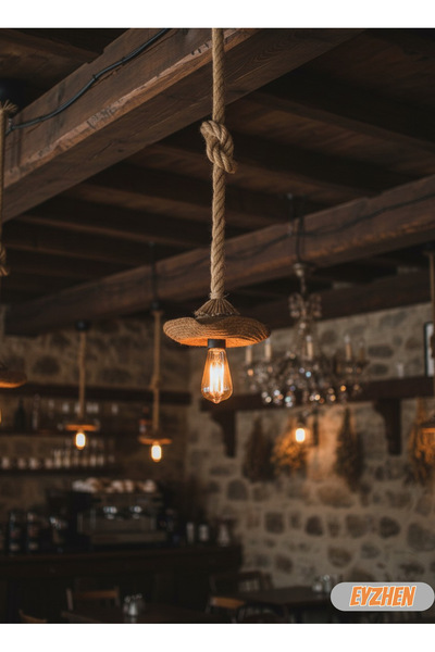 Eyzhen El Yapımı Hasır Halat Sarkıt jüt avize Bohem Kafe ev balkon ofis Tarzı...