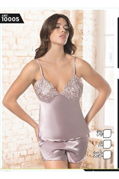 SİERNA Set pantaloni scurți din satin de somon