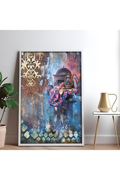 SND لوحة قماشية بتصميم تراثي مع برواز خشبي مخفي