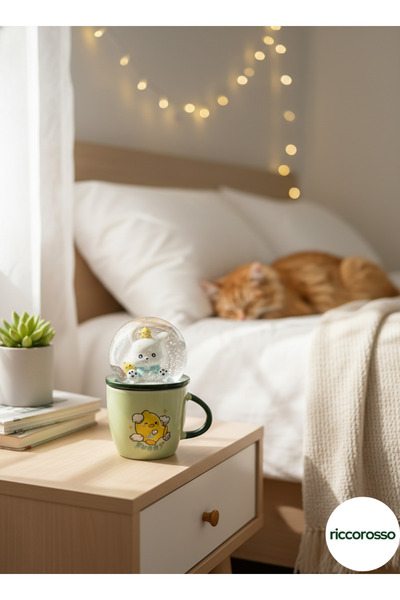 Riccorosso Tavşan Figürlü Kupa Şeklinde Kar Küresi – Dekoratif Biblo & Hediyelik