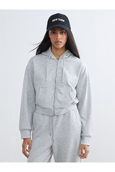 LC Waikiki XSIDE سويت شيرت نسائي بسحاب وغطاء للرأس