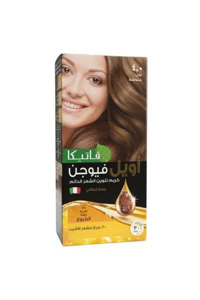 LUM BEAUTY كريم صبغة الشعر الدائم فاتيكا أويل فيوجن، بني متوسط 4.0 - 100 مل