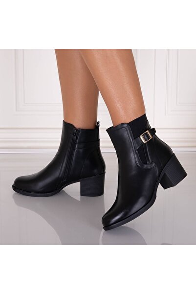 Botinelli Women's Black Fur-lined Boots Made of -Leather Enania, 40