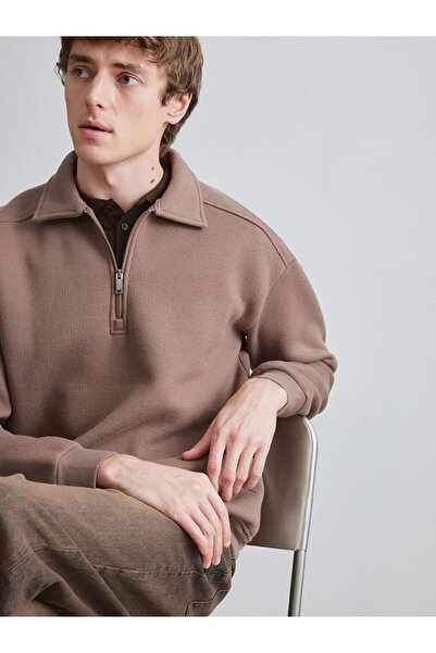 LC Waikiki LCW Vision Swea texturat pentru bărbați, cu fermoar, cu guler polo...