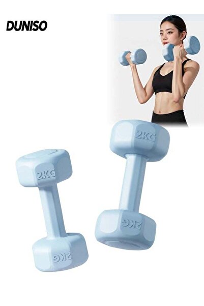 DOMEET زوج من الدمبل، دمبل لياقة بدنية للسيدات، 2 كجم لكل منهما، أزرق