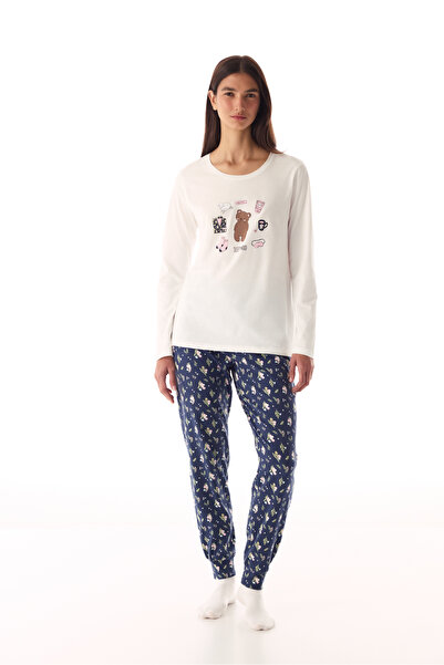 Penti Dark Blue Sleepy Mood Pants Pajama Set