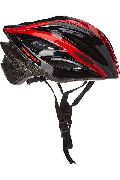 SPARTAN خوذة للبالغين - أسود/أحمر، مقاس كبير