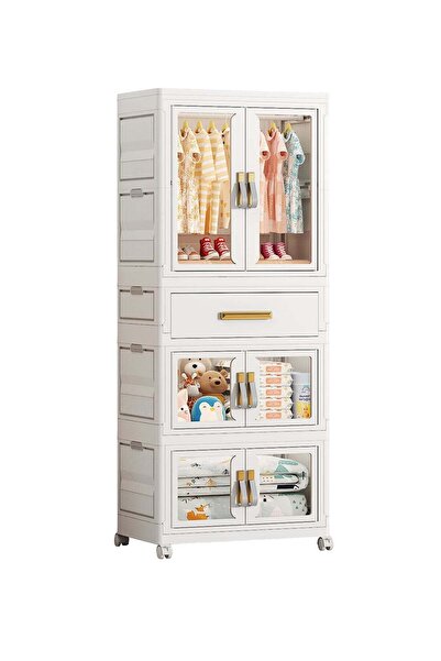 Ollieroo خزانة ملابس بلاستيكية معيارية - مصنوعة من البولي بروبيلين/البولي إيث...