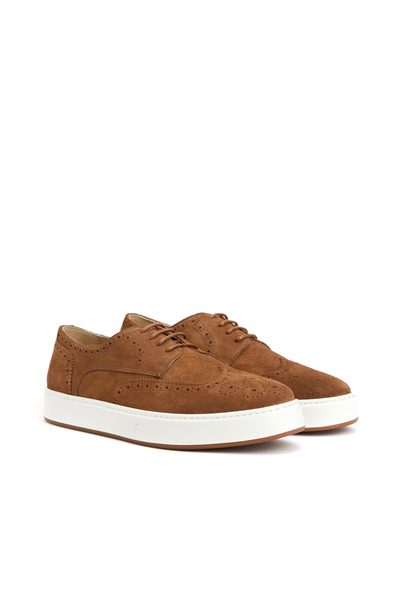 George Hogg Camel Süet Erkek Zımbalı Deri Sneaker Ayakkabı