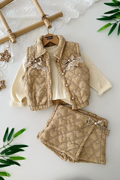 Minigimin Cicileri Set de 3 bucăți cu detaliu matlasat în formă de inimă - Be...