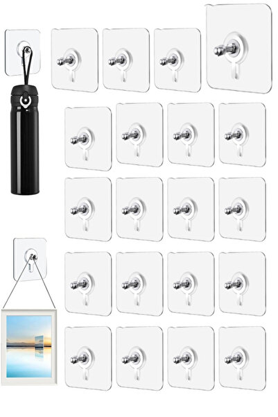 Wnest Shop 20 قطعة من مسامير التعليق ذاتية اللصق، خطافات تثبيت جدارية بدون ثق...