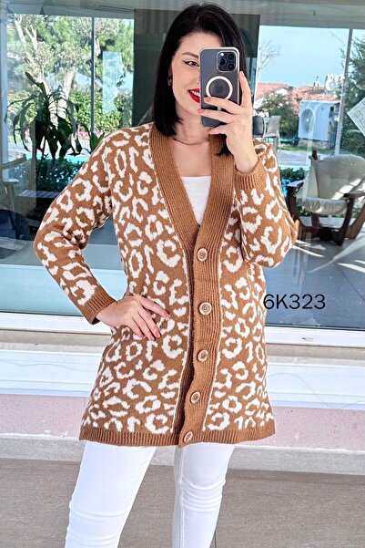 İnce Topuk V-Neck Buttoned Knitwear Cardigan 6K323