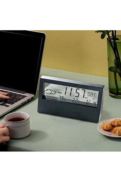 nilss 2021 Masa üstü dijital saat hava göstergeli sıcaklık ve nem ölçer ertel...