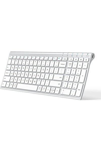 iClever IC-BK10 Bluetooth 5.1 Wireless Ultra-Slim Rechargeable 99-Key USB-C Keyboard - Grey