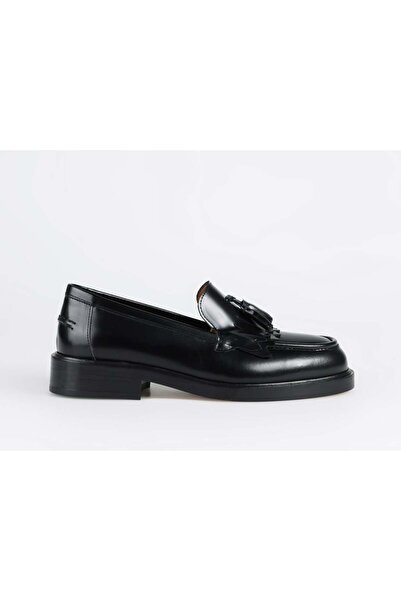UniqCrafter 9755-10 Women's Loafer Leather Shoes Black
