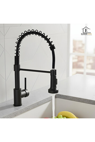 Elindor Baterie de bucătărie neagră Elindor®, oțel inoxidabil 201, înălțime 46 cm