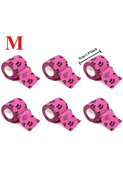 choice2 5 سم × 4.5 م، 6 قطع وردية اللون، ضمادات لاصقة ذاتية اللصق للمشي، أداة مضادة للأوساخ للجراء الأليفة، 12/6 قطع