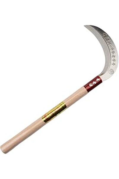 Generic KEYI Steel Grass Sickle - Manganese Steel Blade, Solid Wood Handle