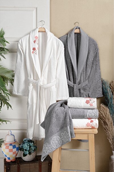 Fiesta Tekstil Queen Star Bambu 6 Parça Bornoz Seti