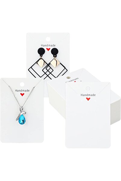 naturevo Handmade Beyaz Takı Kartı 6×9 cm – Yazılabilir Yüzey – 100 Adet