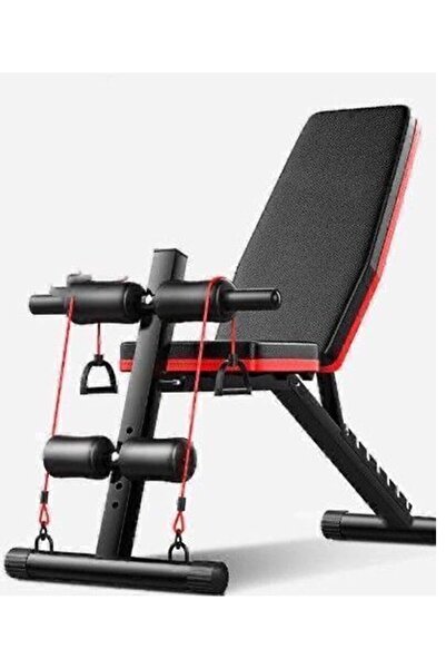 Generic Adjustable Folding Weight Bench - Incline/Decline Sit-Up Bench with Resistance Band