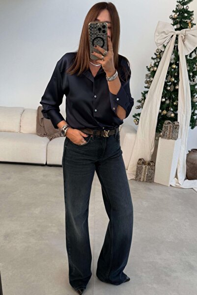 ELVAN TOLON Lacivert Yıkamalı Jean