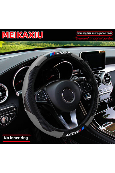 Choice غطاء عجلة قيادة جديد بدون إطار من الجلد المصنوع من ألياف الكربون باللو...