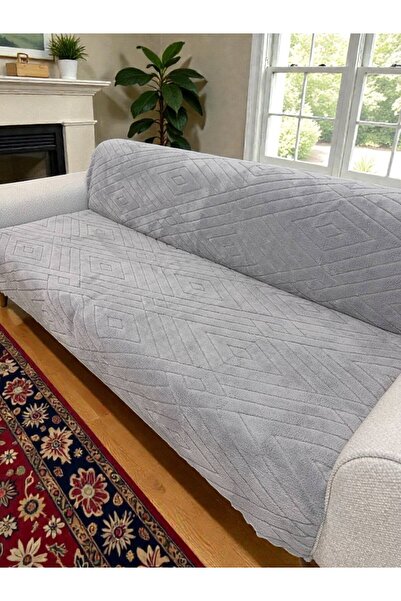 riselerhome Carie Kabartmalı Yumuşak Tüylü Koltuk Örtüsü Çok Amaçlı Koltuk Şalı Kaymaz Süngerli (160x200 cm)